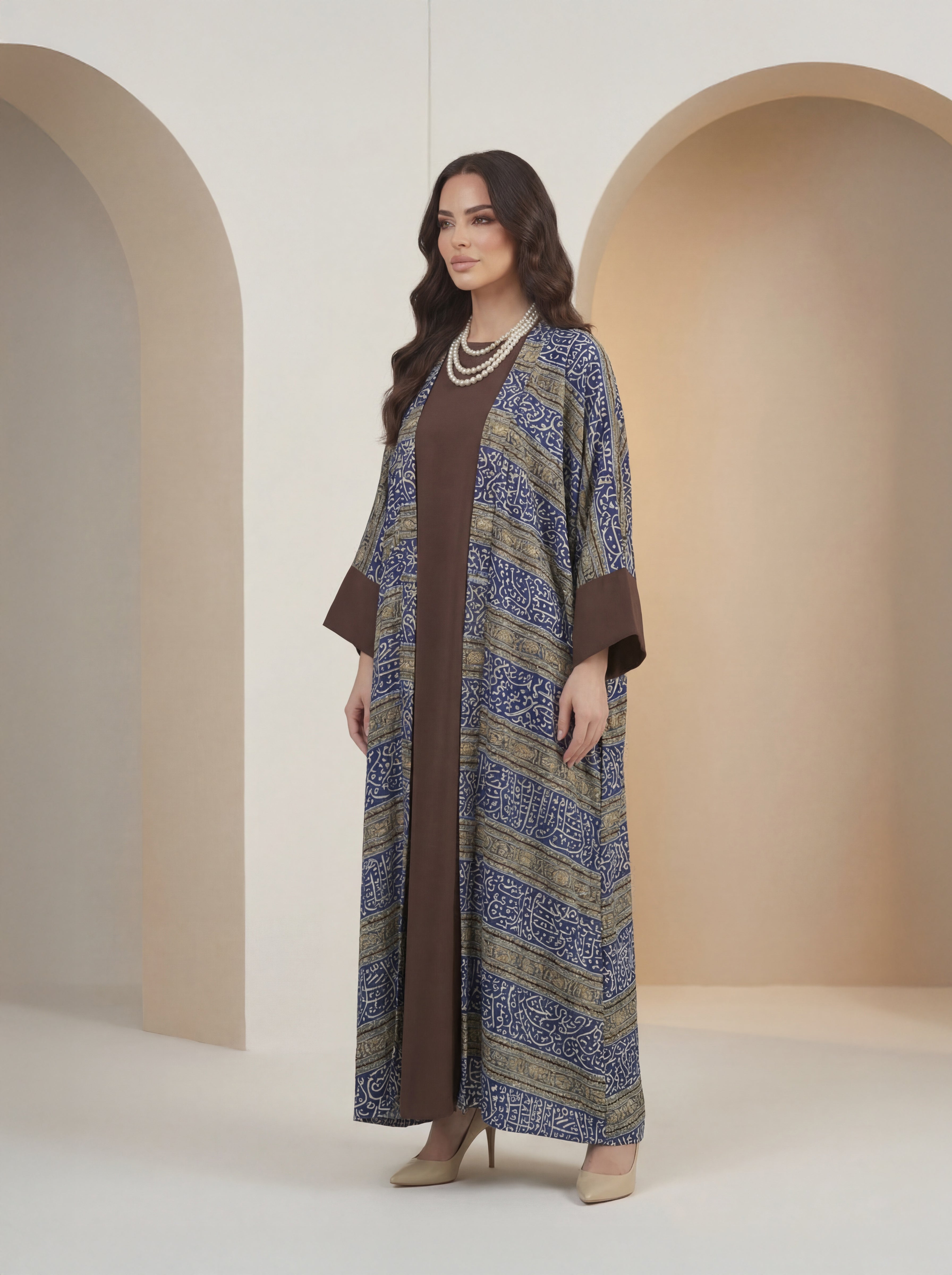 Royal Pattern Abaya – Heritage Elegance