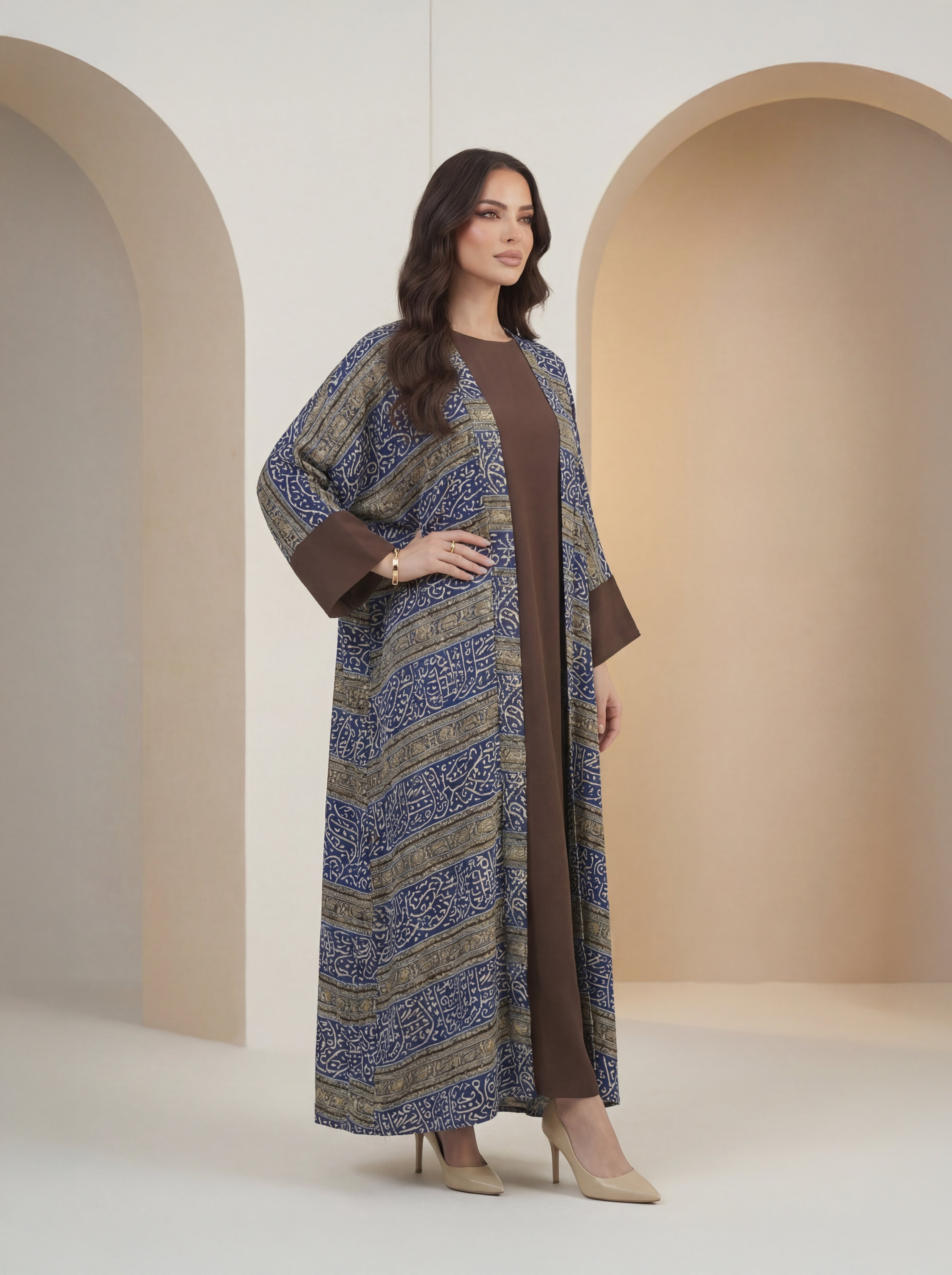 Royal Pattern Abaya – Heritage Elegance