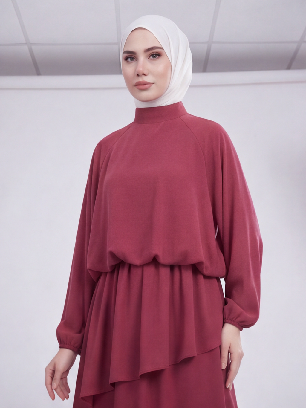 طقم الاناقة (عنابي فاتح )