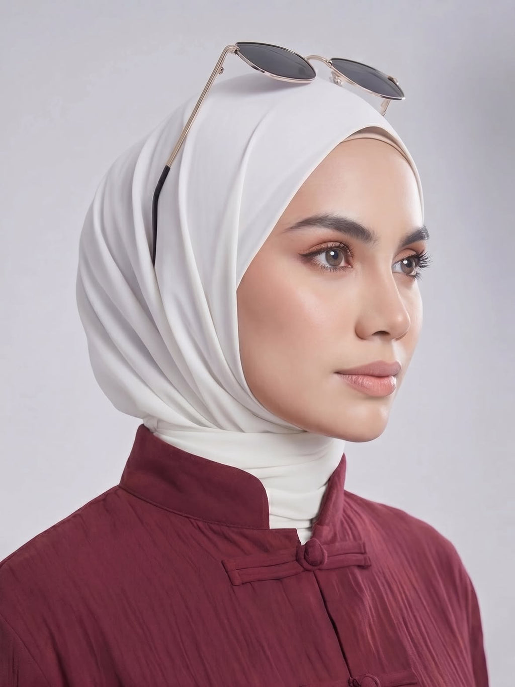 طقم كتان خمري مريح بلمسة شرقية