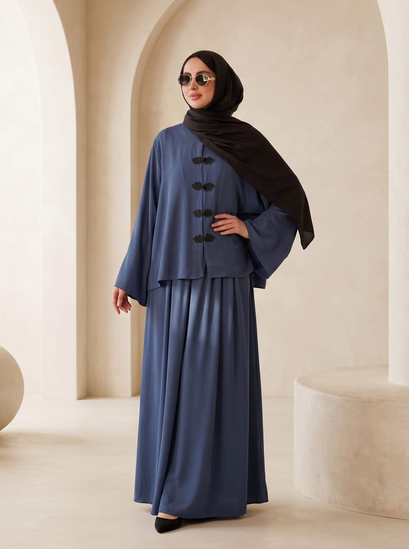 طقم السلطانة ( ازرق غامق )