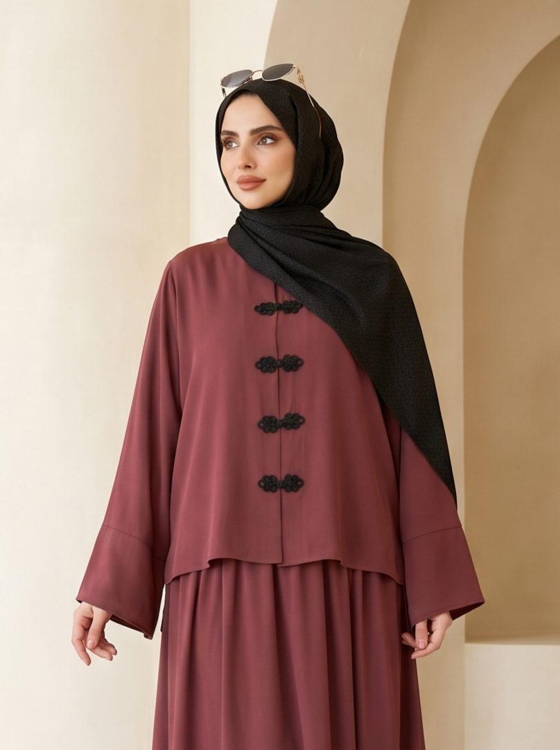 طقم السلطانة ( عنابي فاتح )