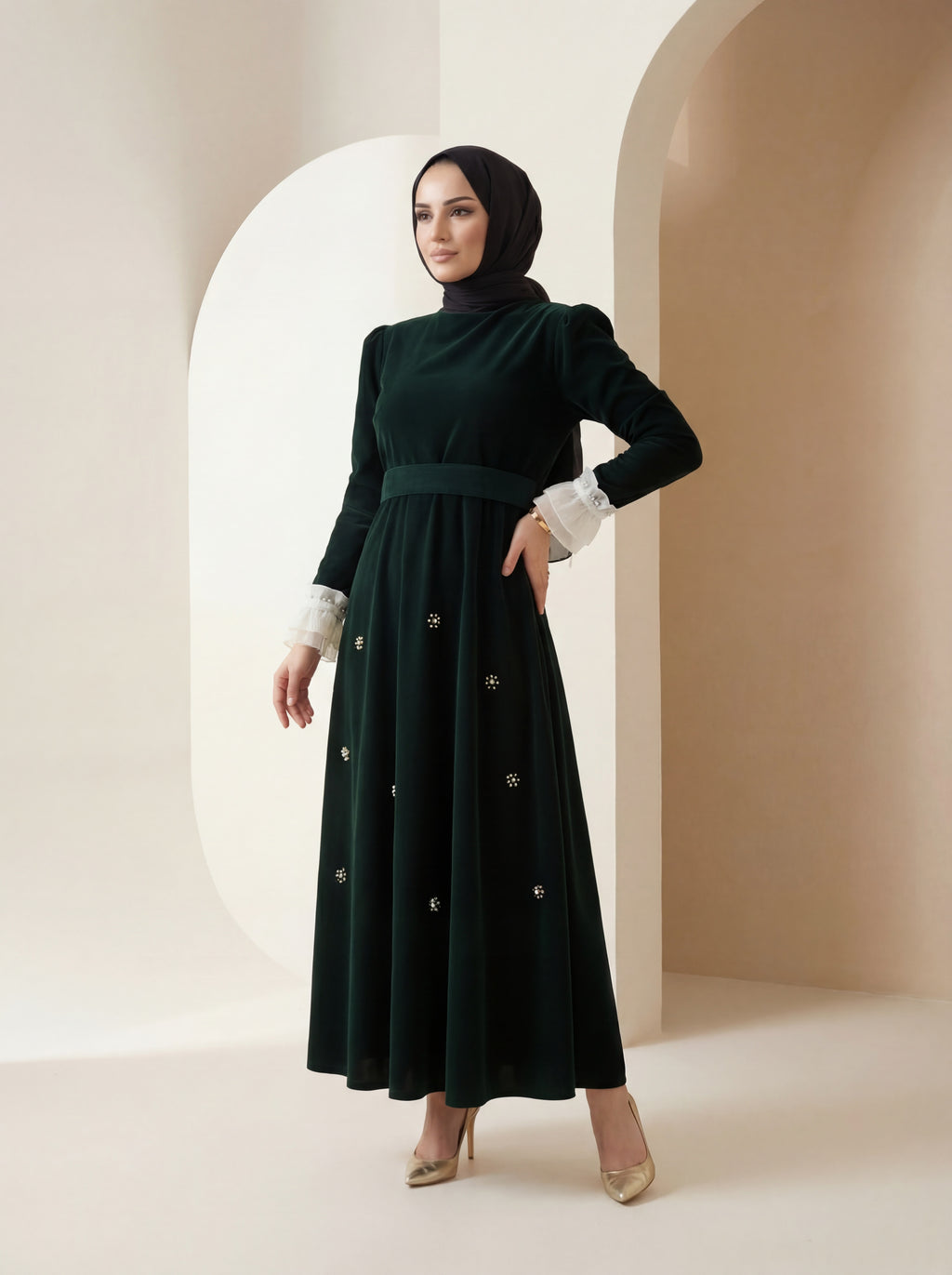 Emerald Charm Dress – Elegant Modest Design