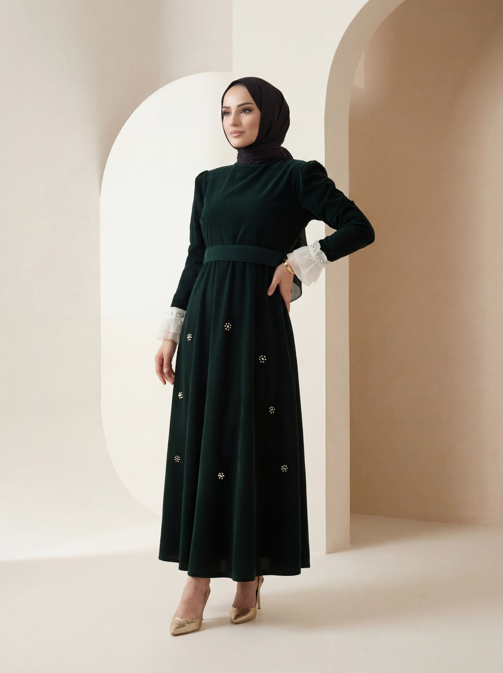 Emerald Charm Dress – Elegant Modest Design