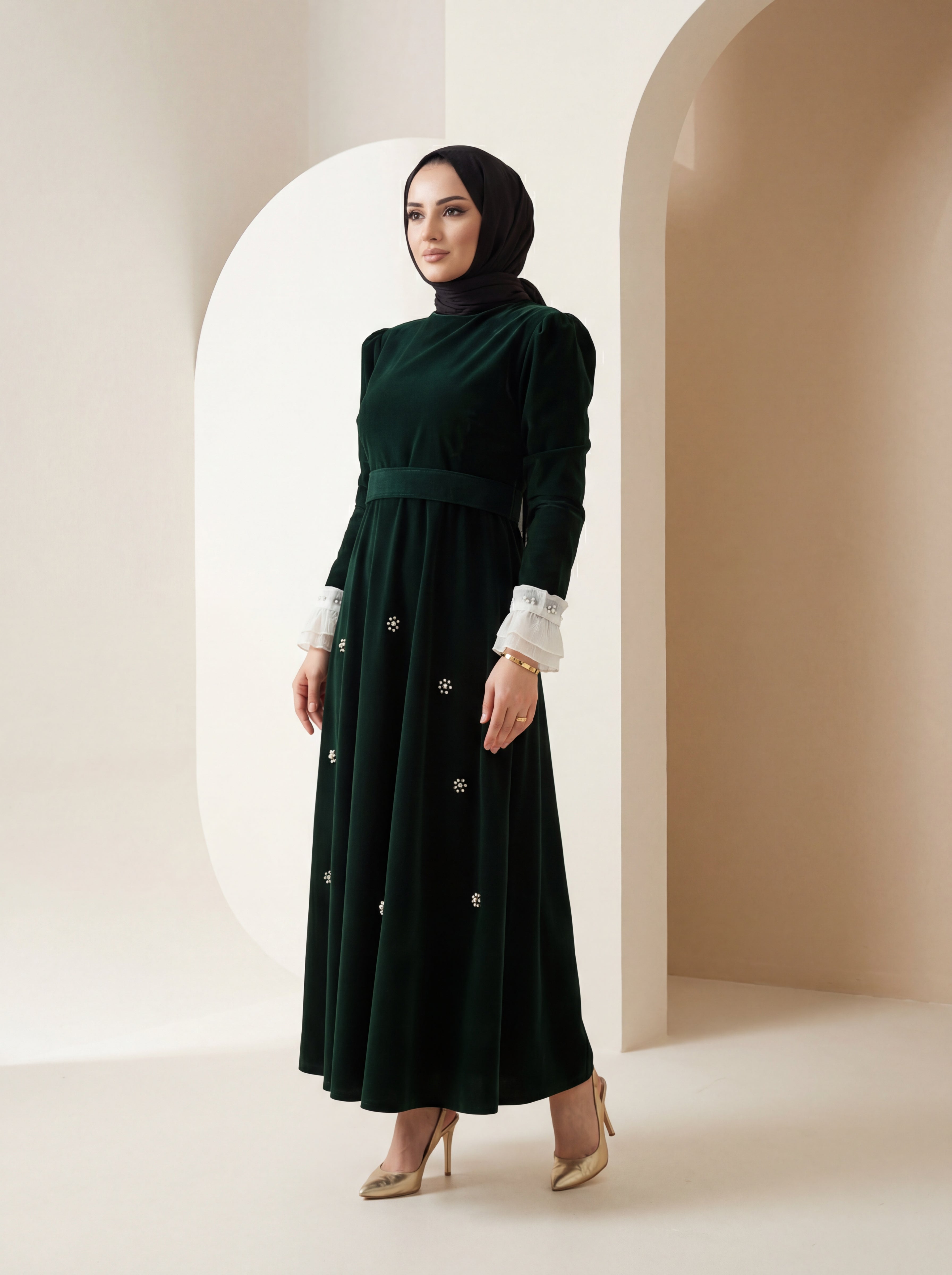Emerald Charm Dress – Elegant Modest Design